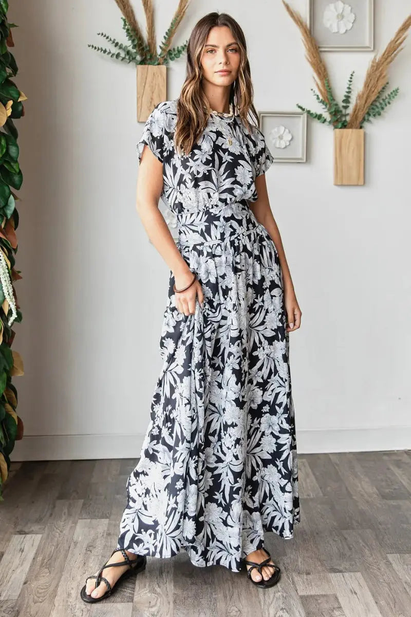 Women's Skirt & Top Set Skirt & Top Set - Lightweight Tropical Print - Matching Outfit