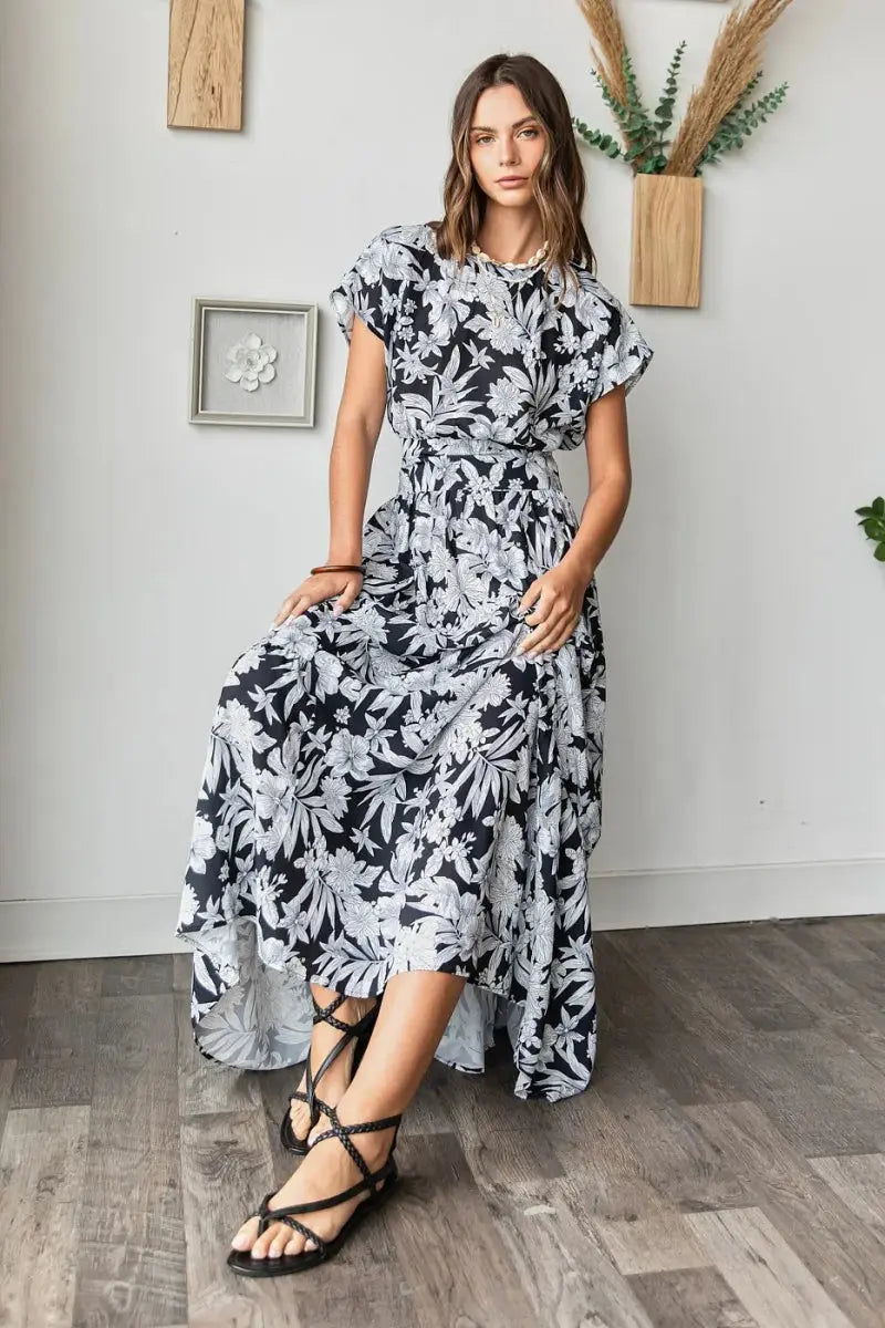 Women's Skirt & Top Set Skirt & Top Set - Lightweight Tropical Print - Matching Outfit