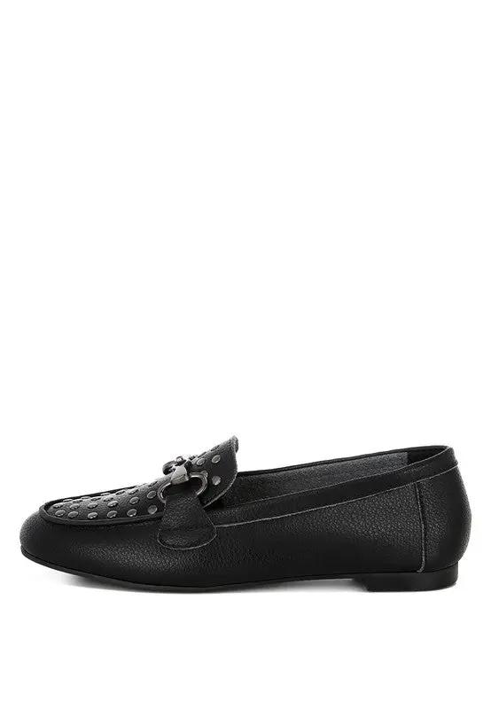 Shoes Rag Company Modaha Horsebit & Embellished Real Leather Women's Loafers