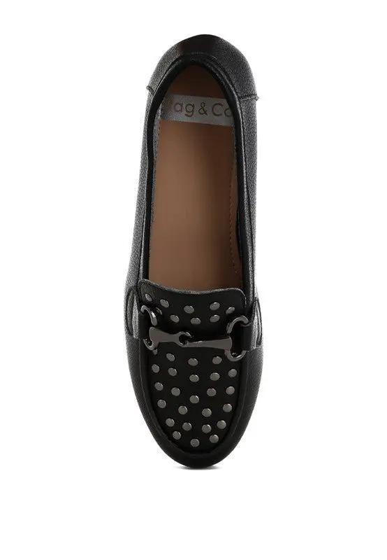 Shoes Rag Company Modaha Horsebit & Embellished Real Leather Women's Loafers