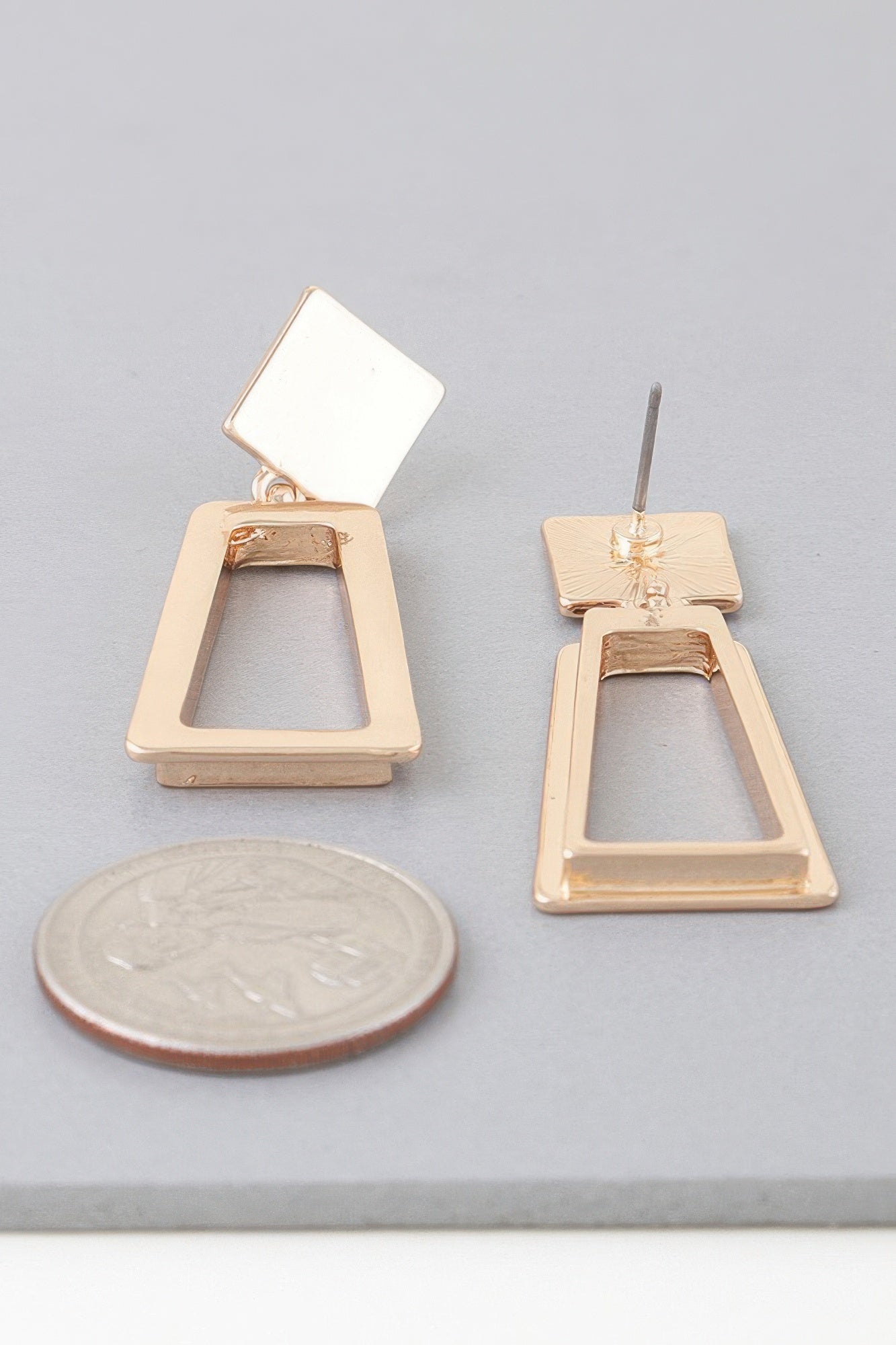 Modern Geometric Frame Drop Earrings