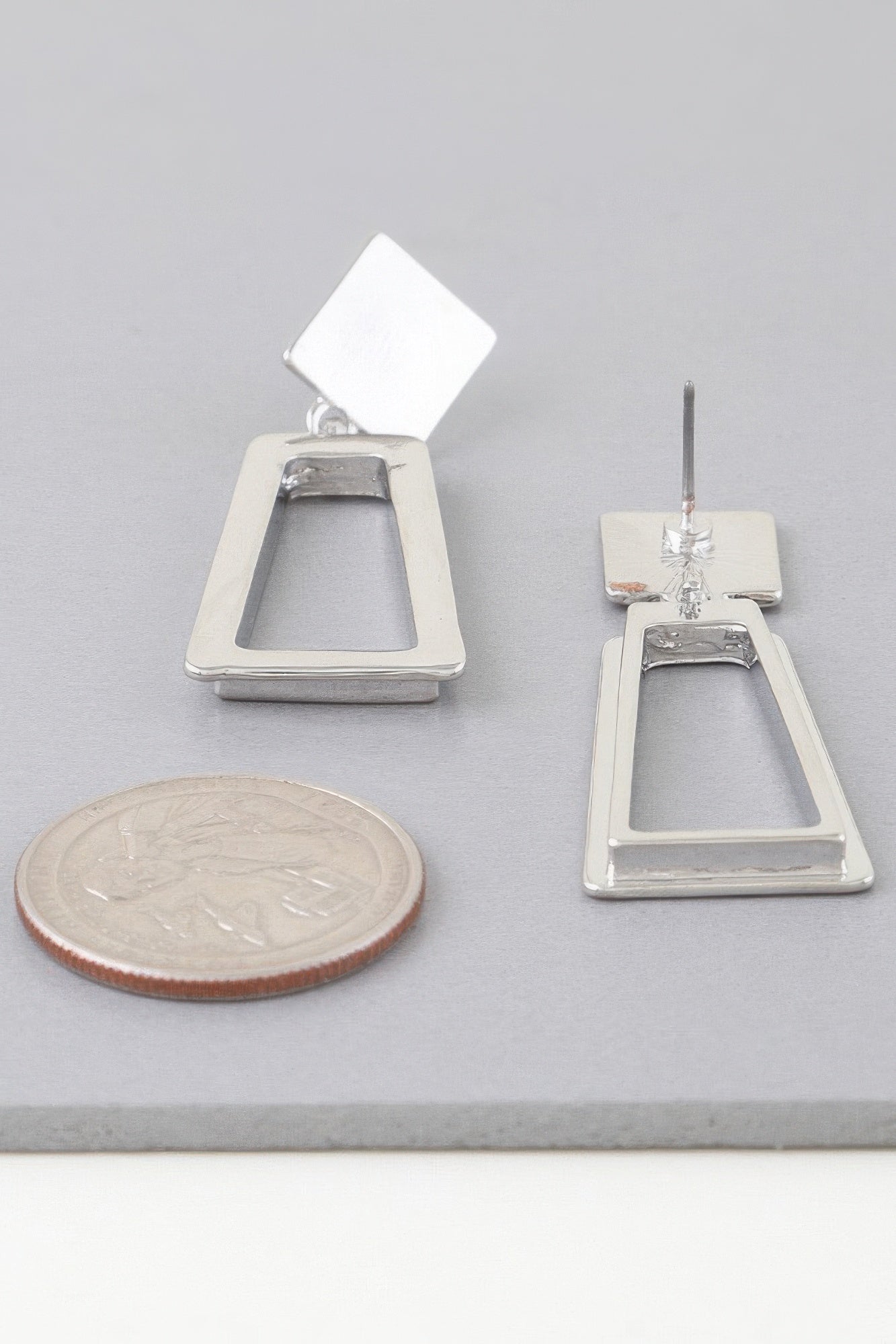 Modern Geometric Frame Drop Earrings