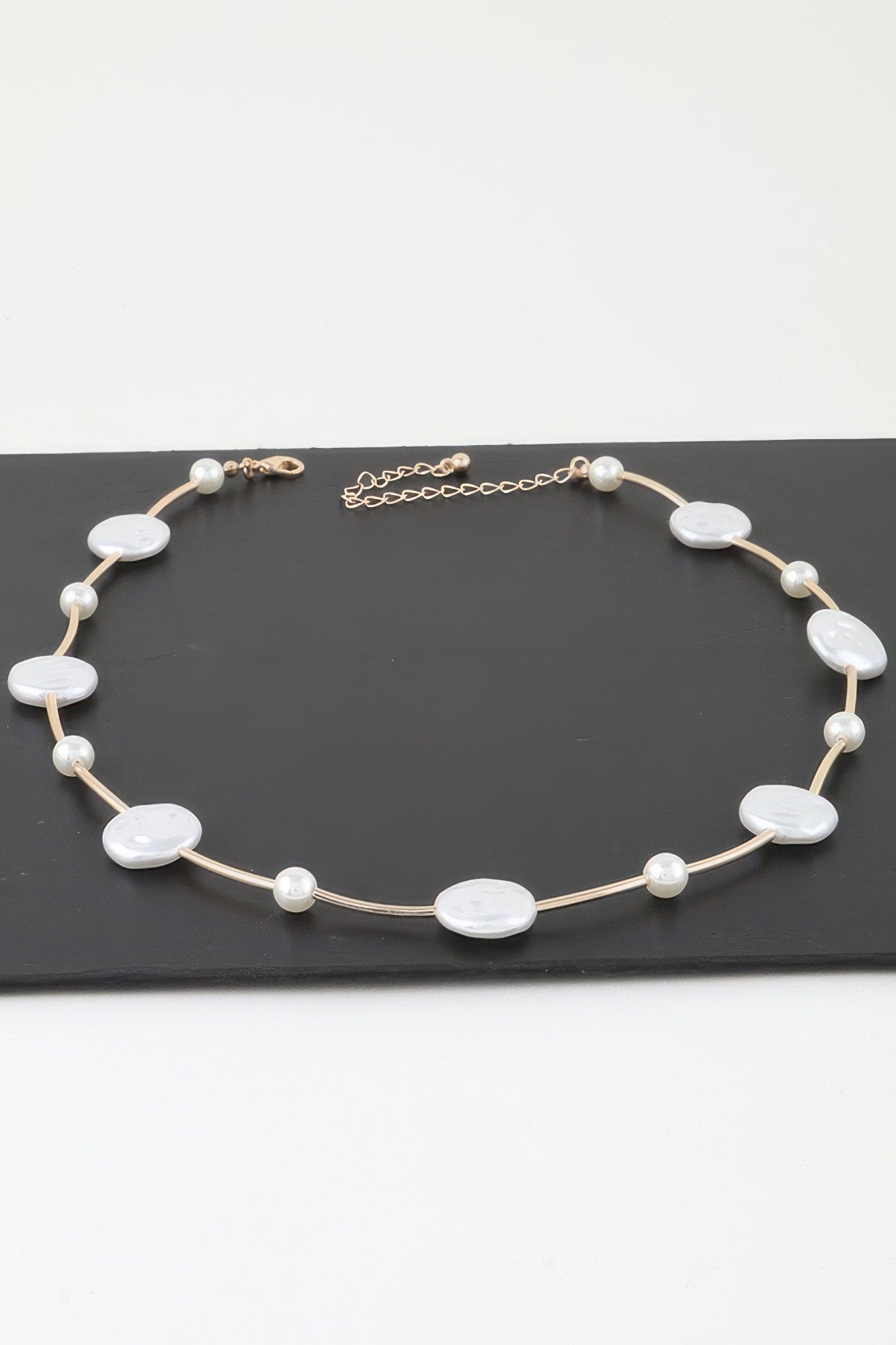 Modern Stone Beaded Charm Necklace