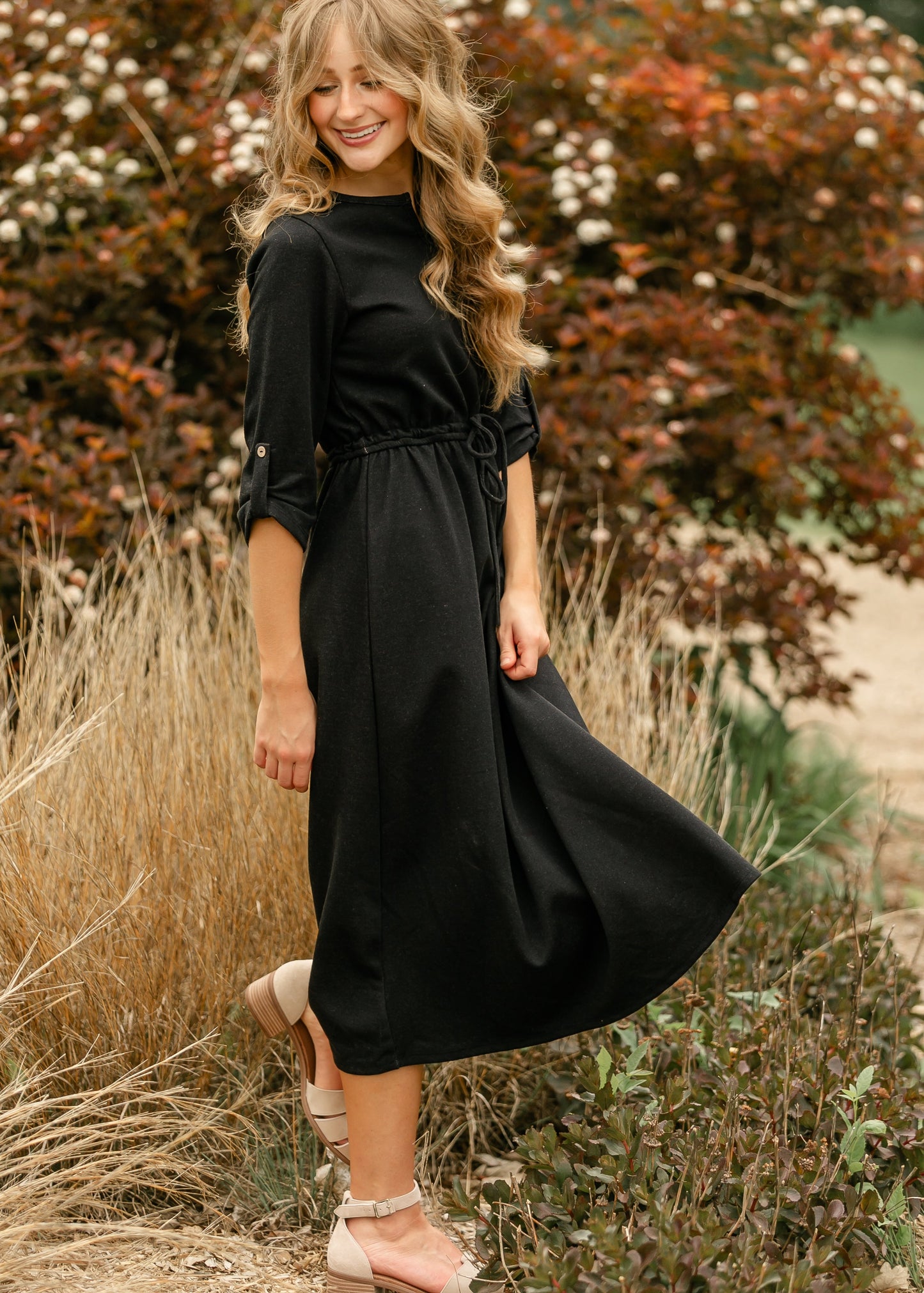 Monica Tie Waist Midi Dress