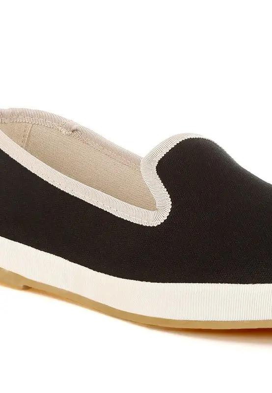 Shoes Rag Company Moshka Canvas Slip-On Loafers - Round Toe, Everyday Style, Comfort Fit