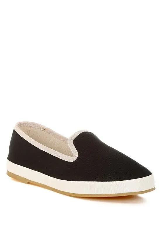 Shoes Rag Company Moshka Canvas Slip-On Loafers - Round Toe, Everyday Style, Comfort Fit