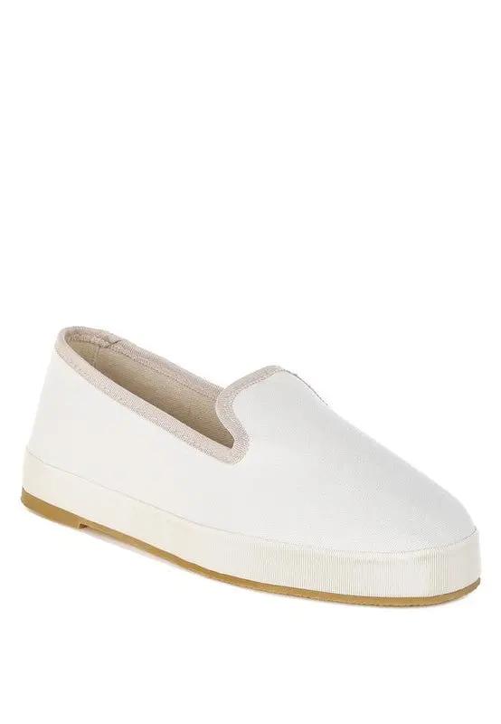 Shoes Rag Company Moshka Canvas Slip-On Loafers - Round Toe, Everyday Style, Comfort Fit