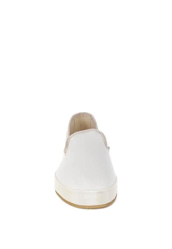 Shoes Rag Company Moshka Canvas Slip-On Loafers - Round Toe, Everyday Style, Comfort Fit