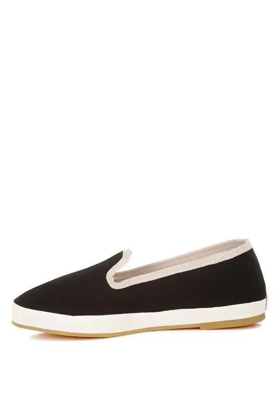 Shoes Rag Company Moshka Canvas Slip-On Loafers - Round Toe, Everyday Style, Comfort Fit