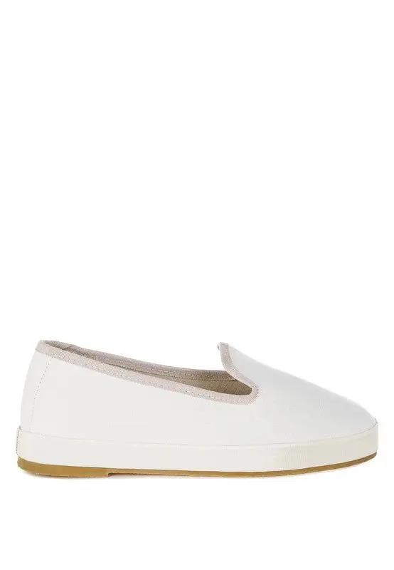 Shoes Rag Company Moshka Canvas Slip-On Loafers - Round Toe, Everyday Style, Comfort Fit