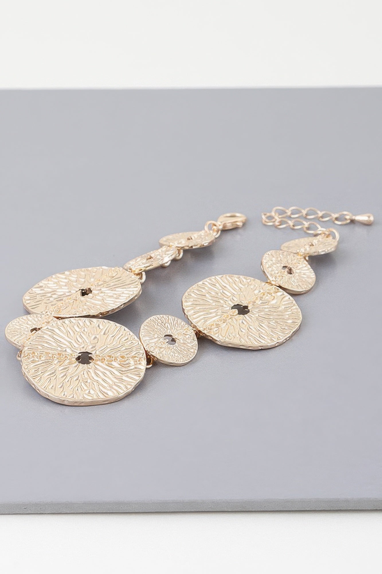 Multi Hammered Disc Bracelet