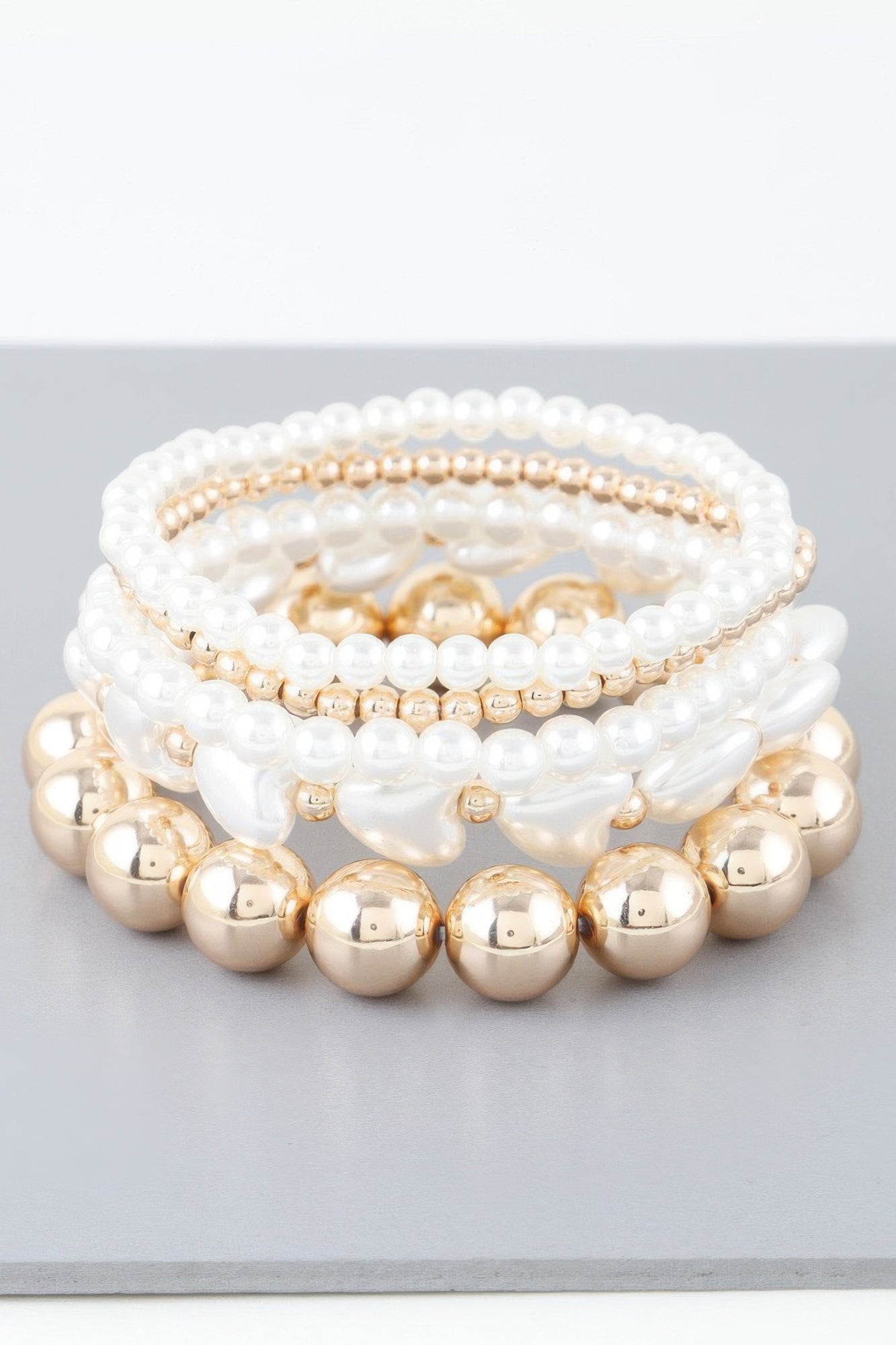 Multi Heart Stone Beaded Bracelet