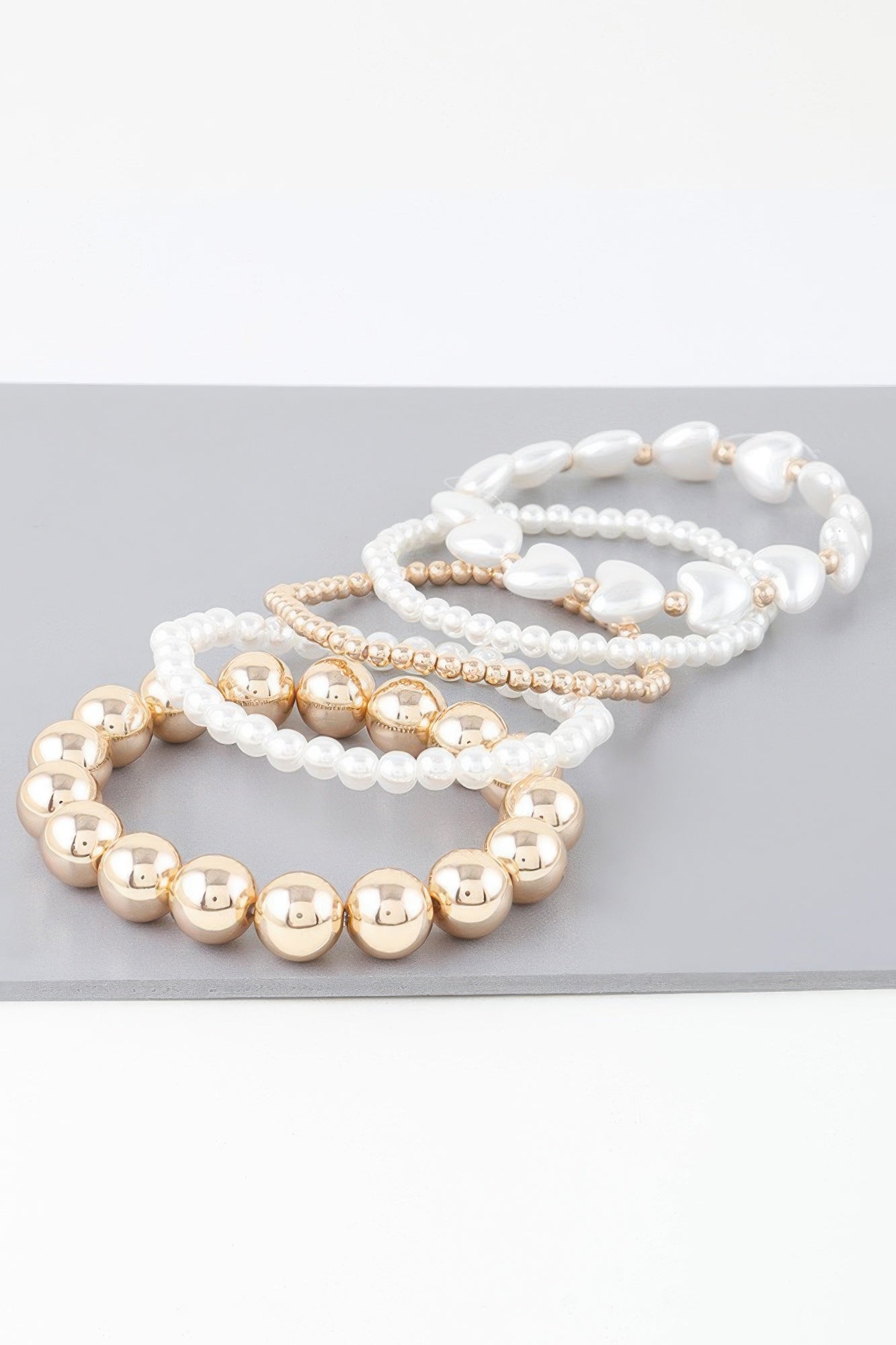 Multi Heart Stone Beaded Bracelet