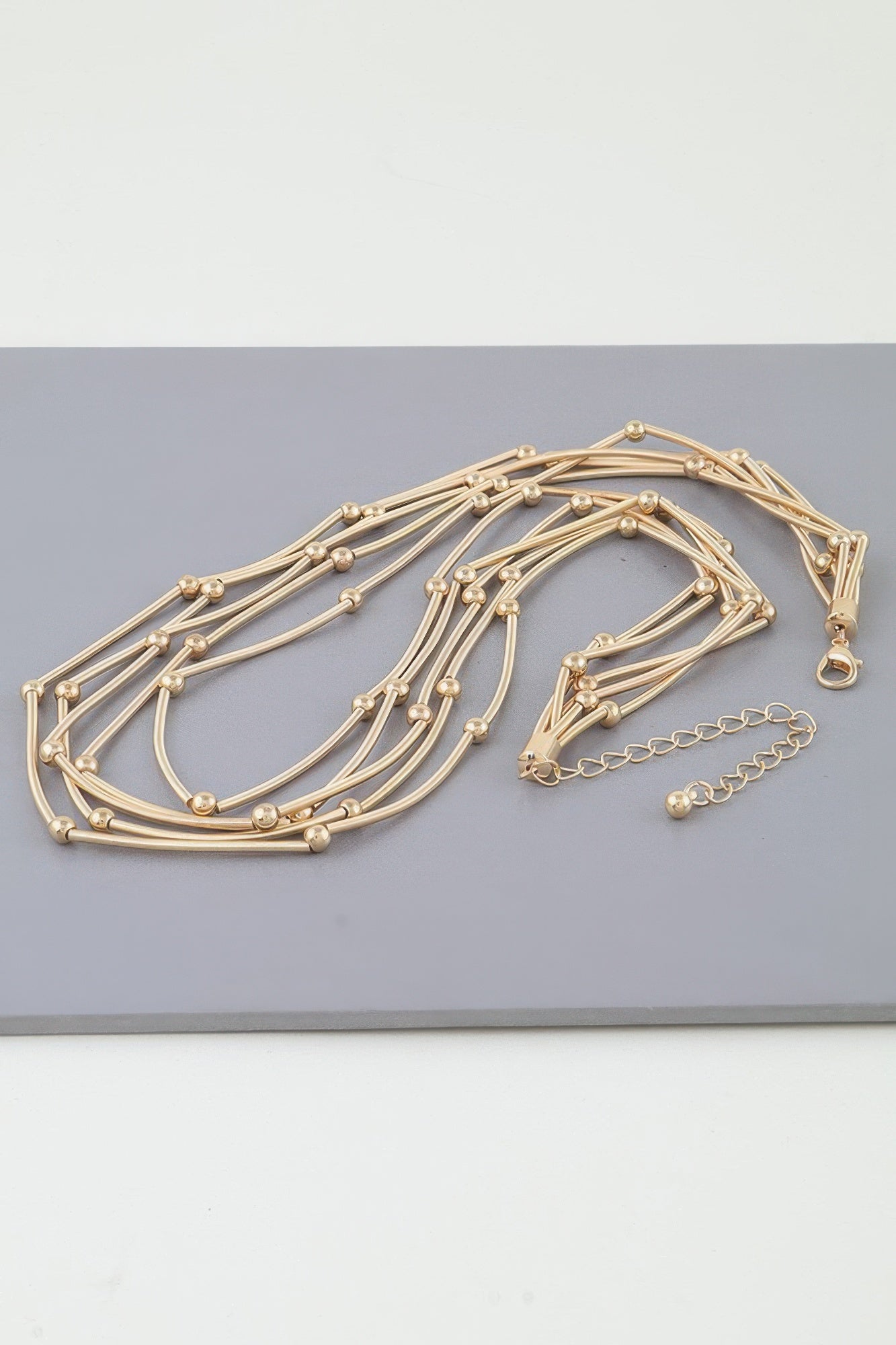 Multi Pillar Beaded Necklace