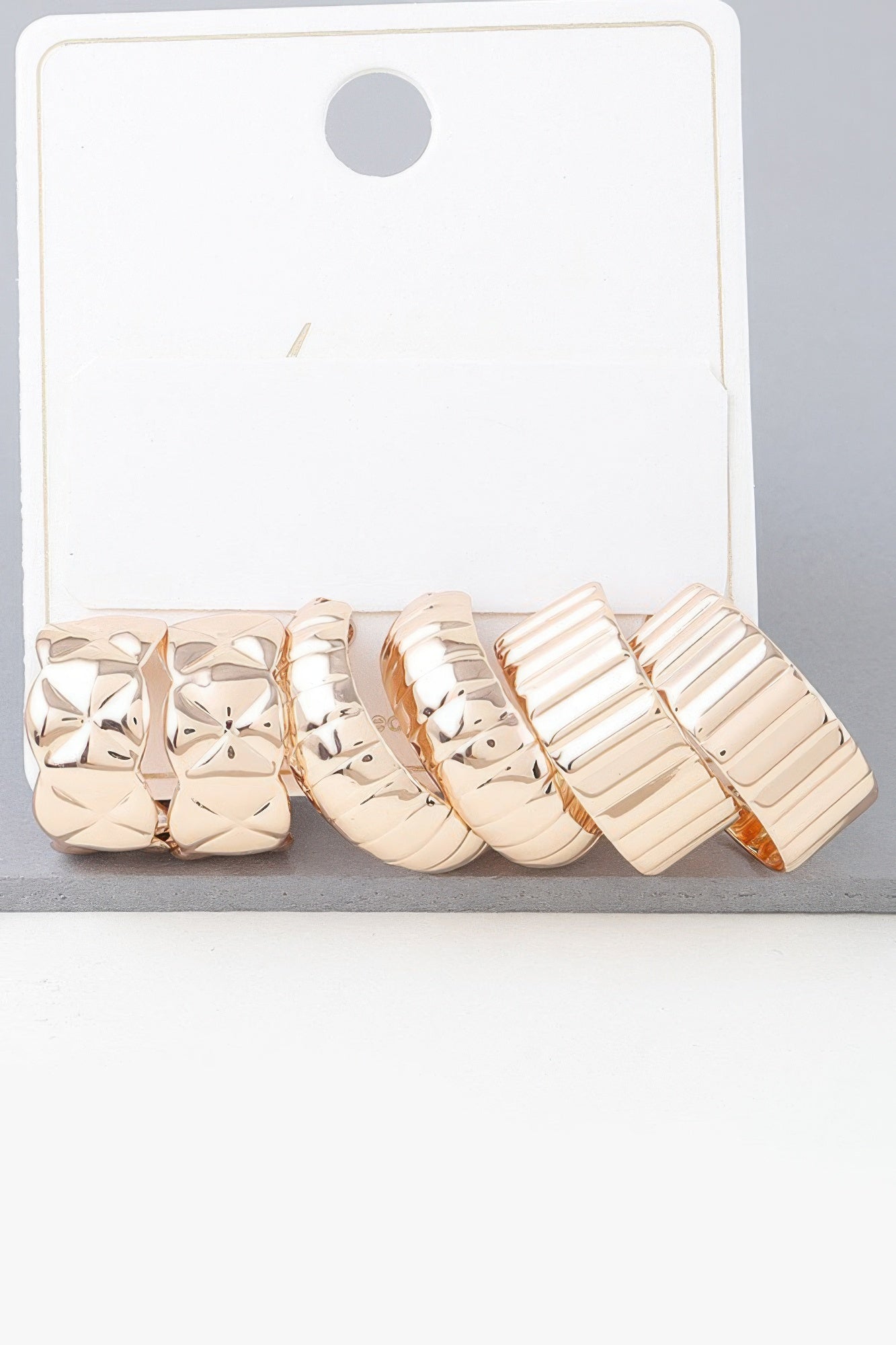 Multi Quilted Hoop Earrings Set