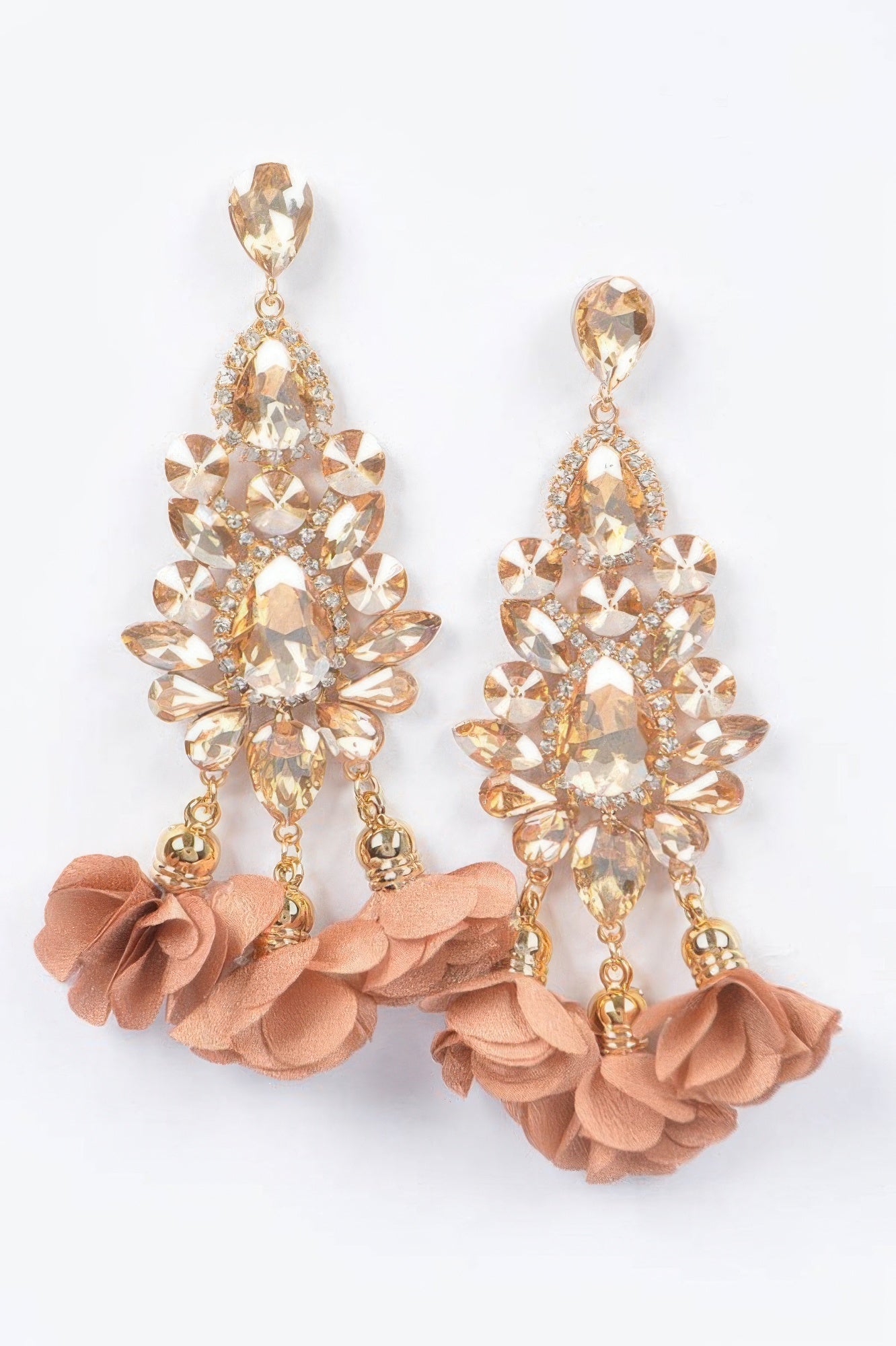 Multi Rhinestone Flower Party Earring