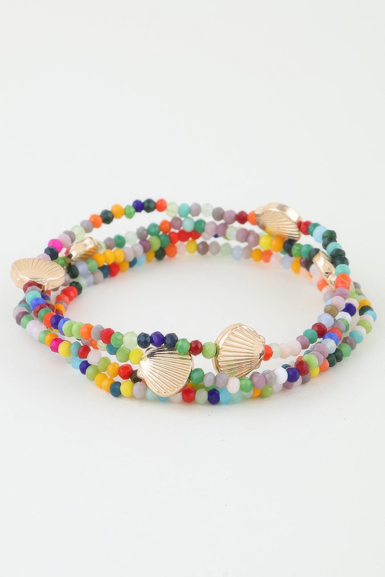 Multi Seashell Beaded Bracelet
