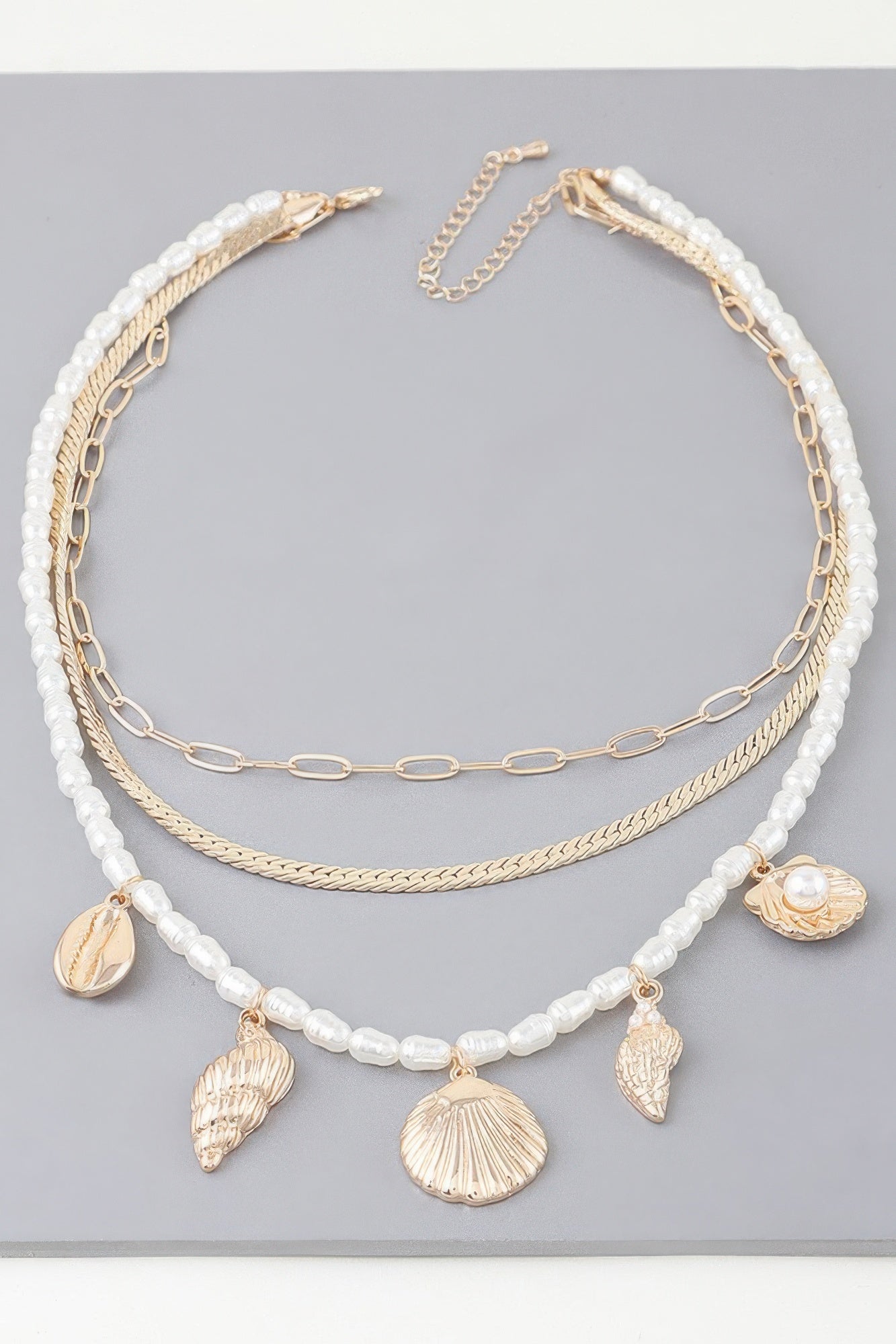Multi Seashell Charm Necklace