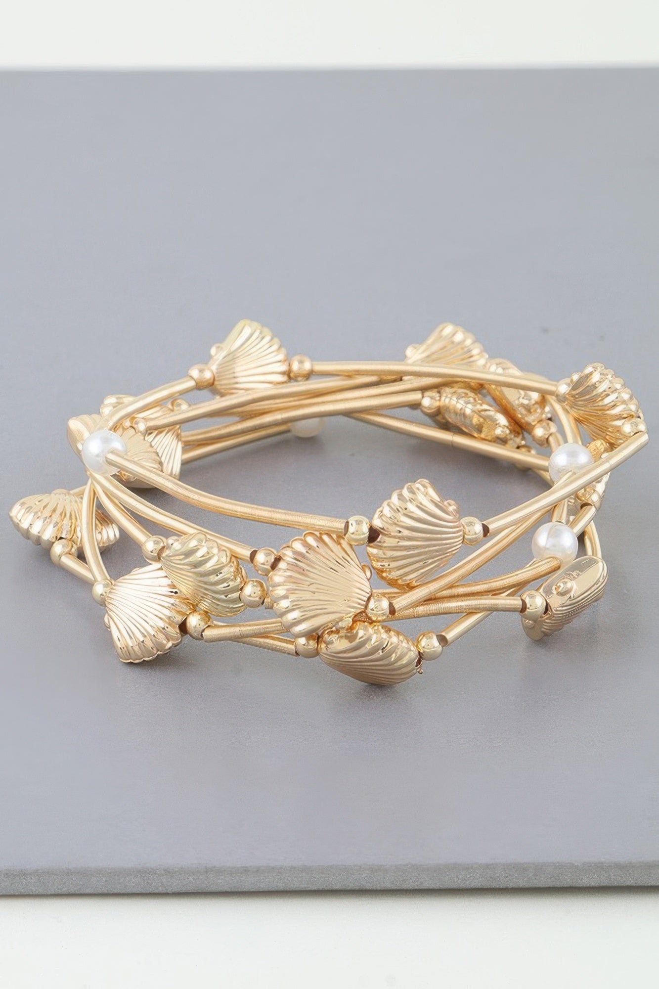 Multi Seashell Coil Bracelet