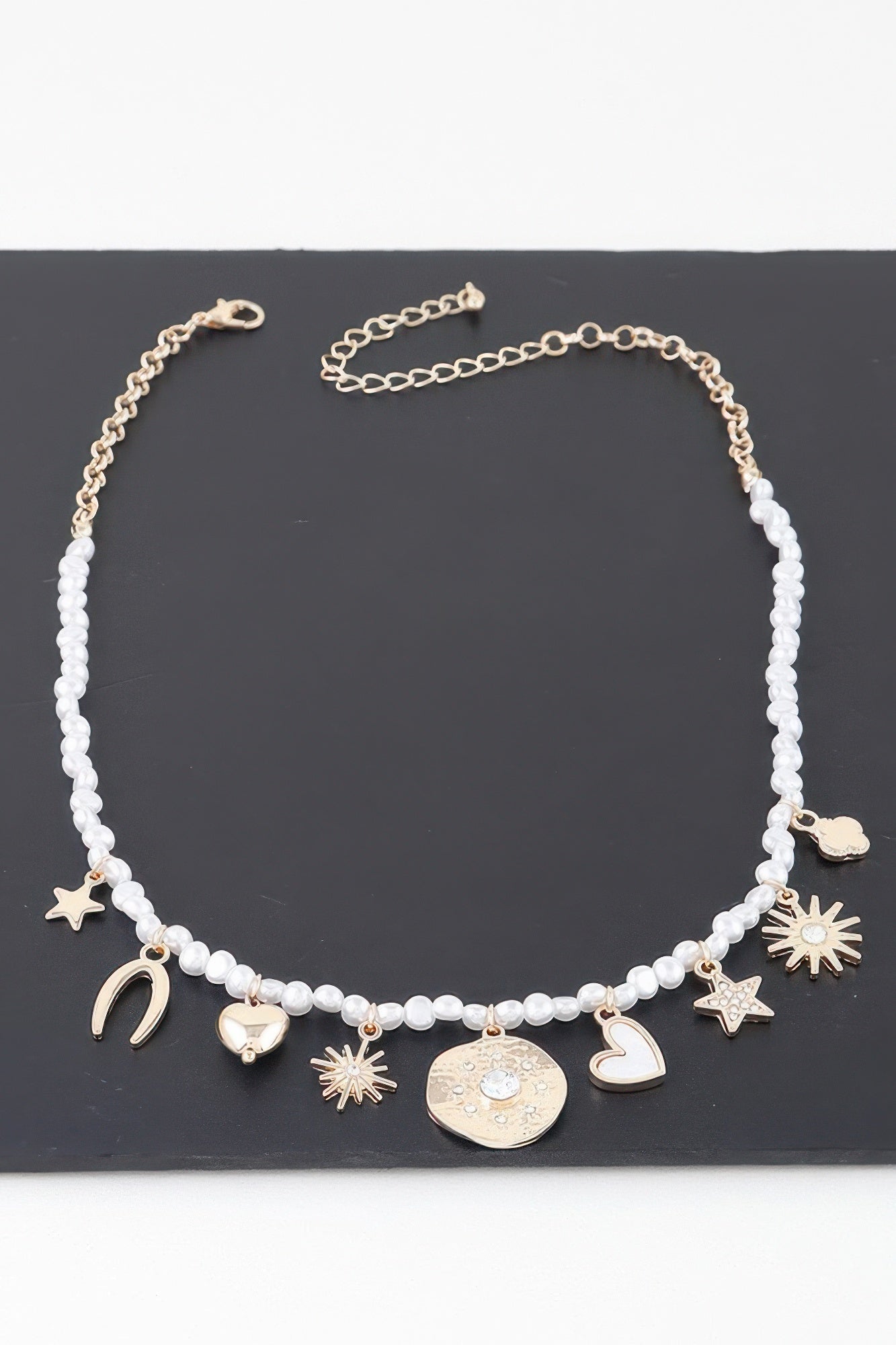 Multi Shiny Charms Beaded Necklace
