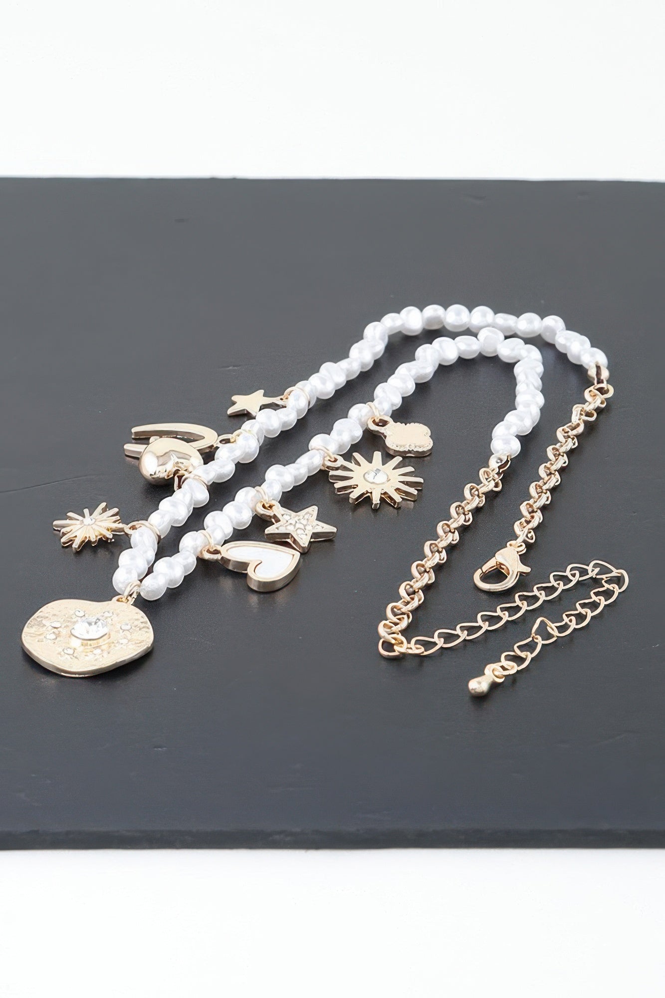 Multi Shiny Charms Beaded Necklace