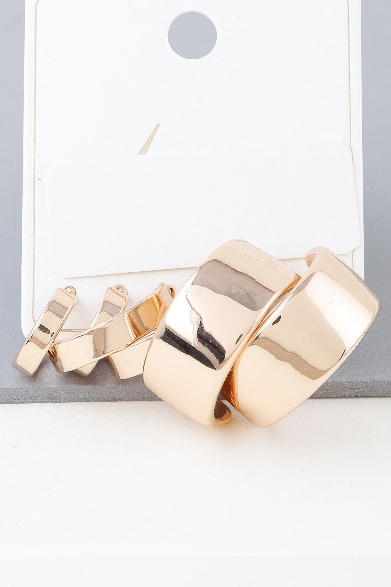 Multi Shiny Modern Hoop Earrings Set