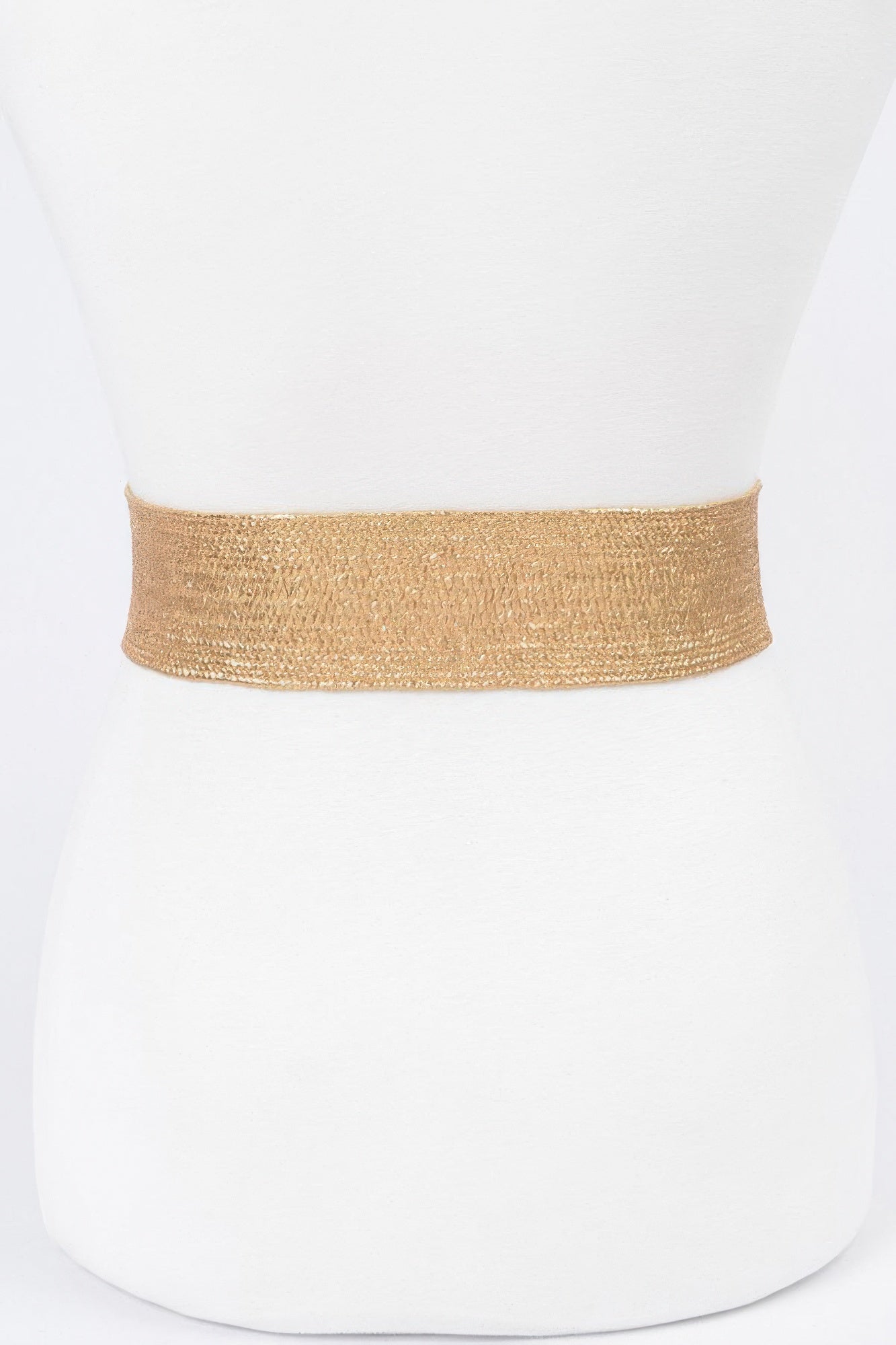 Multi Stone Metallic Straw Stretch Belt