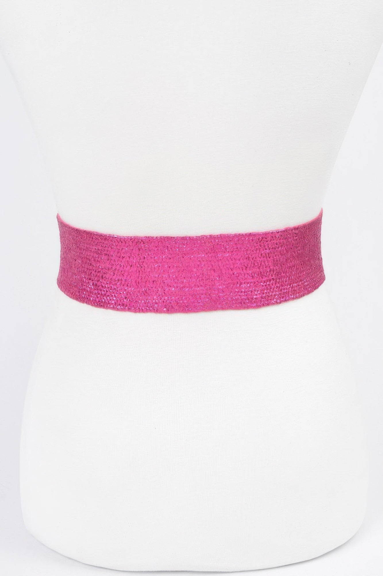 Multi Stone Metallic Straw Stretch Belt