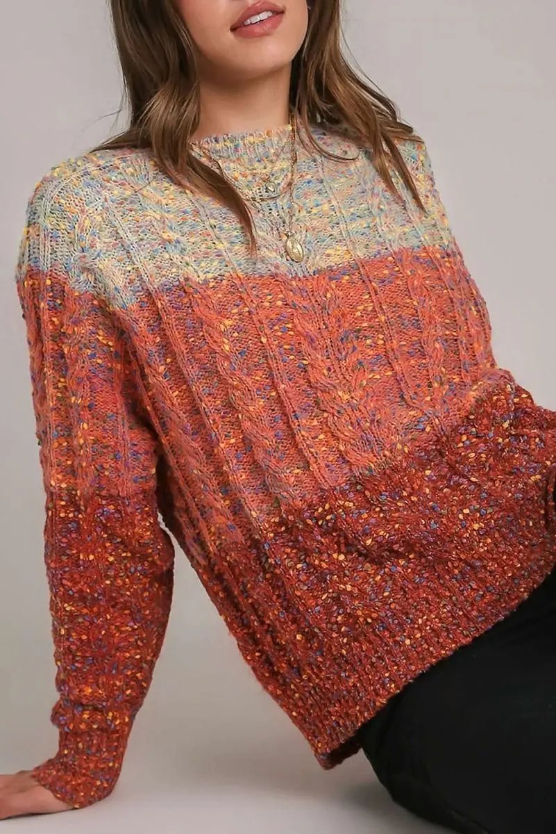 Sweaters Love Salve Confetti Wool Sweater Women's Daily Casual Knit Top - Soft & Colorful