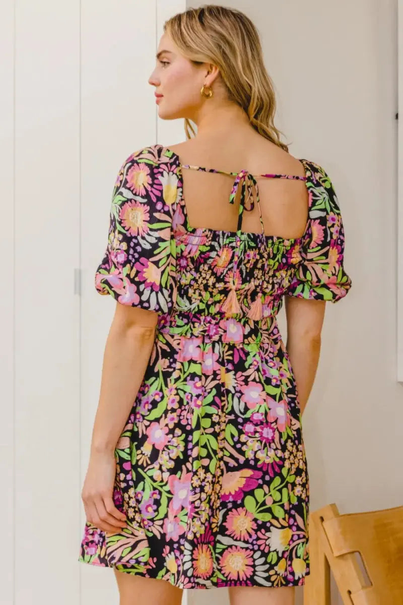 Dresses Trendsi Floral Mini Dress Women's Summer Casual Tie-Back Cute Dress