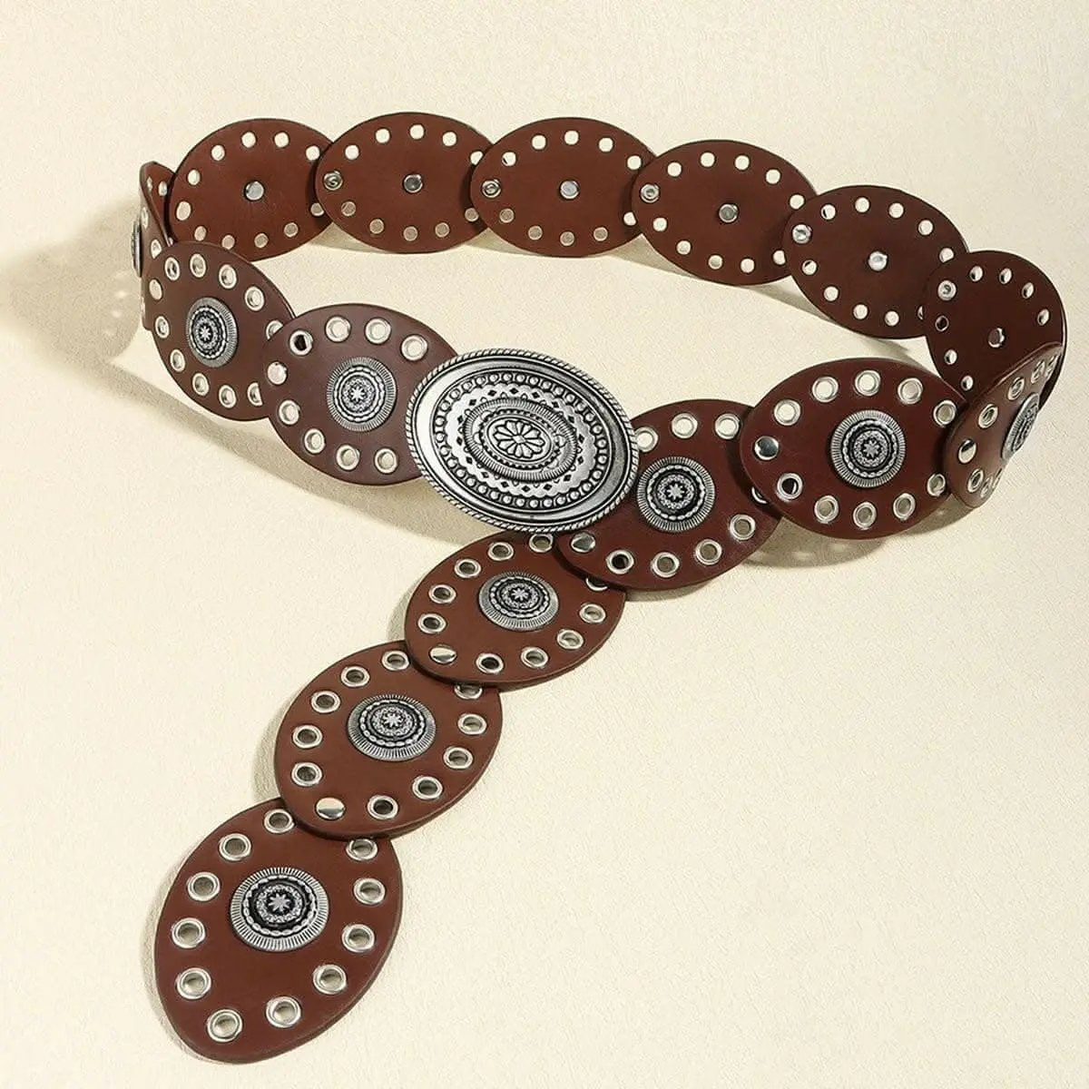 Trendsi Leather Belt Oval Buckle Burnt Umber
