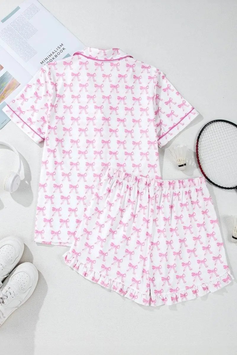 Women's Pink Bowknot Pajama Set | Love Salve