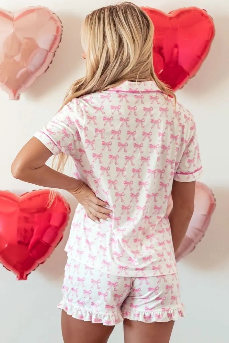 Women's Pink Bowknot Pajama Set | Love Salve