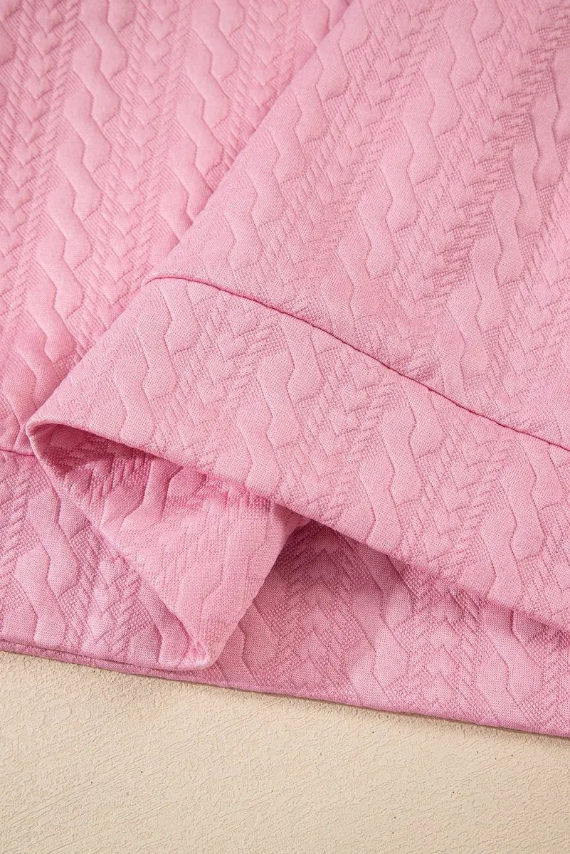 Dresses Love Salve Pink Textured Set Women's Daily Casual Tee & Skirt Set - Cute & Comfy