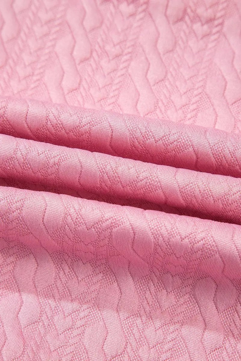 Dresses Love Salve Pink Textured Set Women's Daily Casual Tee & Skirt Set - Cute & Comfy