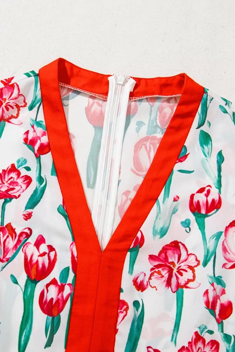Jackets Love Salve Pink Floral Babydoll Dress Women's Summer Casual V Neck Cute