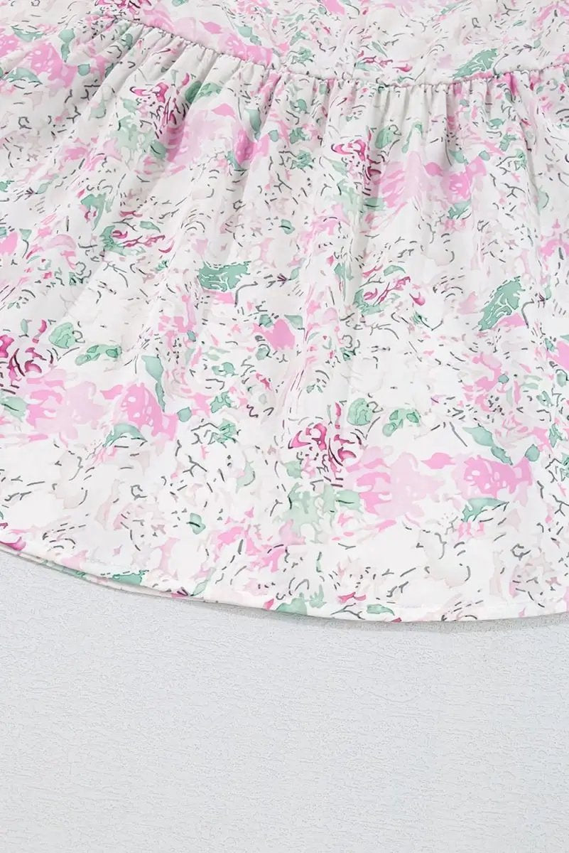 Tops/Blouses & Shirts Love Salve Pink Floral Blouse Women's Daily Southern Belle Top Shirred, Balloon Sleeve