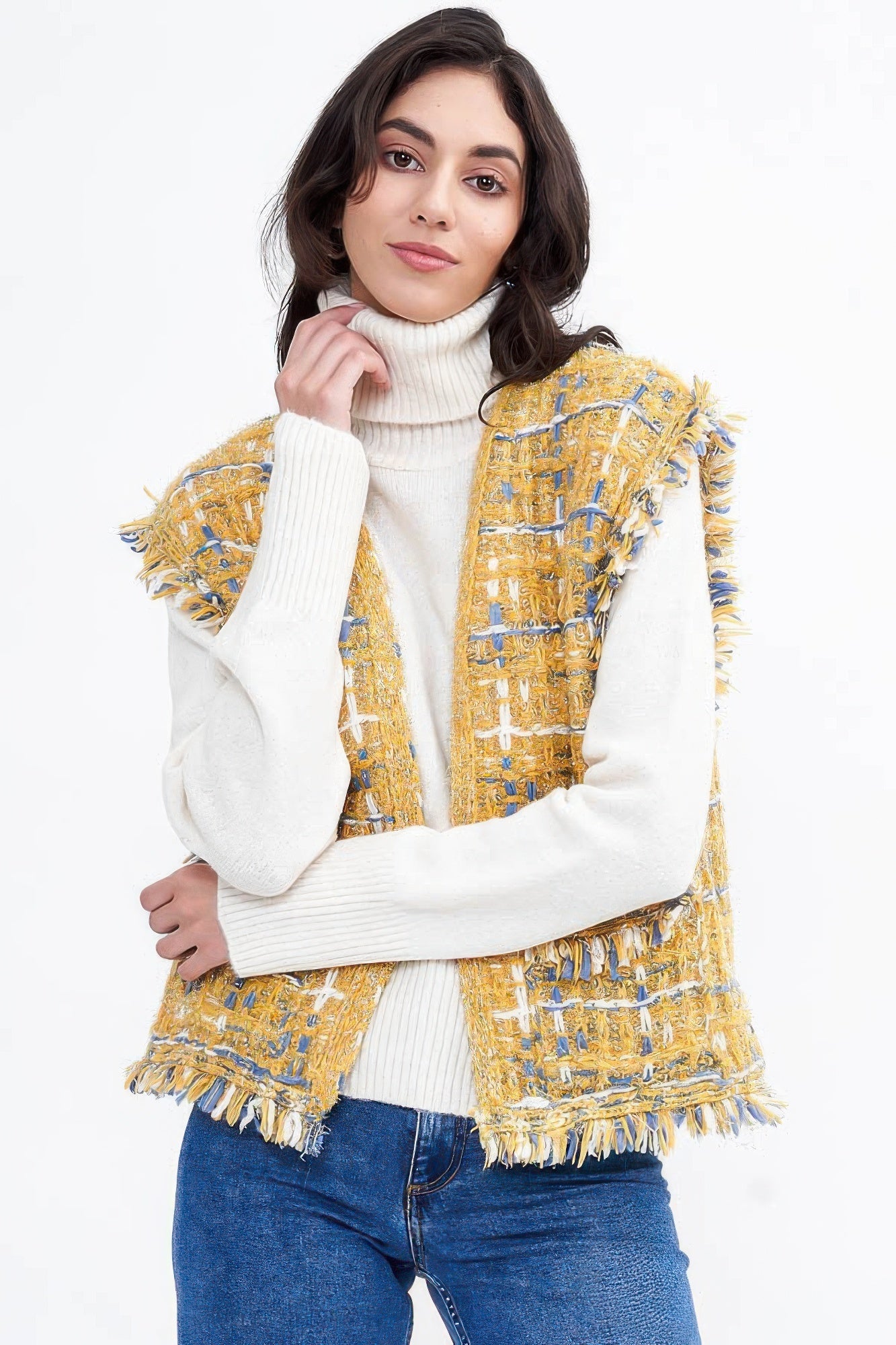 Plaid Tweed Vest