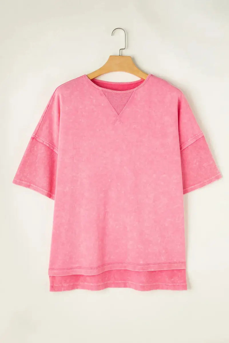 T-Shirts Trendsi Plus Size Tee Women's Casual Round Neck Cotton Blend T-Shirt - Comfortable & Washable