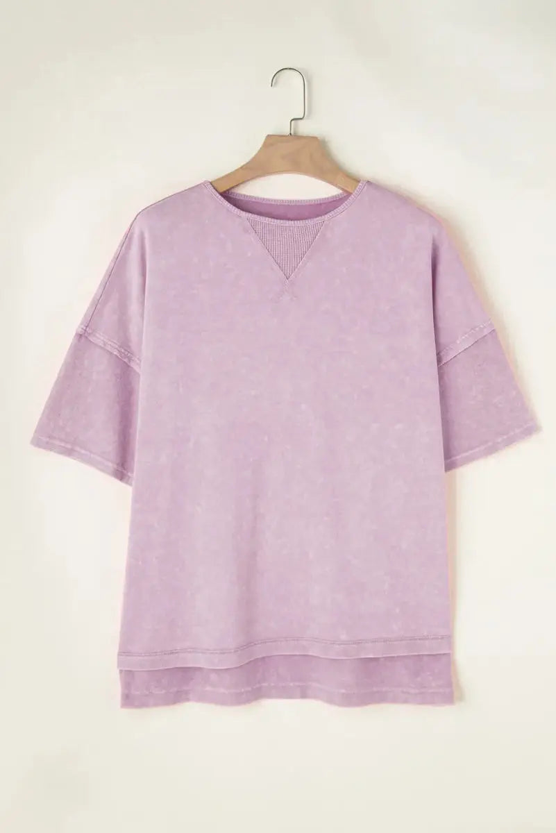 T-Shirts Trendsi Plus Size Tee Women's Casual Round Neck Cotton Blend T-Shirt - Comfortable & Washable