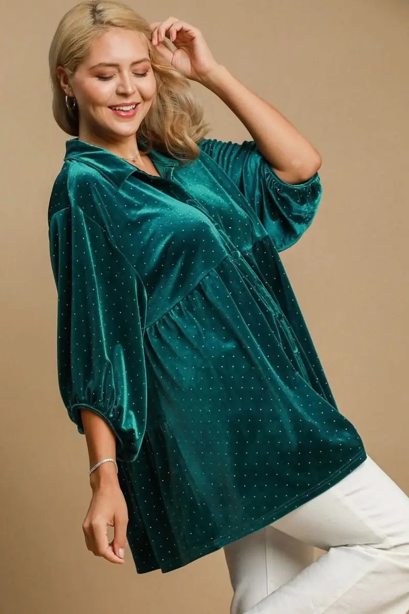Shirts Trendsi Polka Dot Shirt Women's Casual Top USA Shipped Button-Up