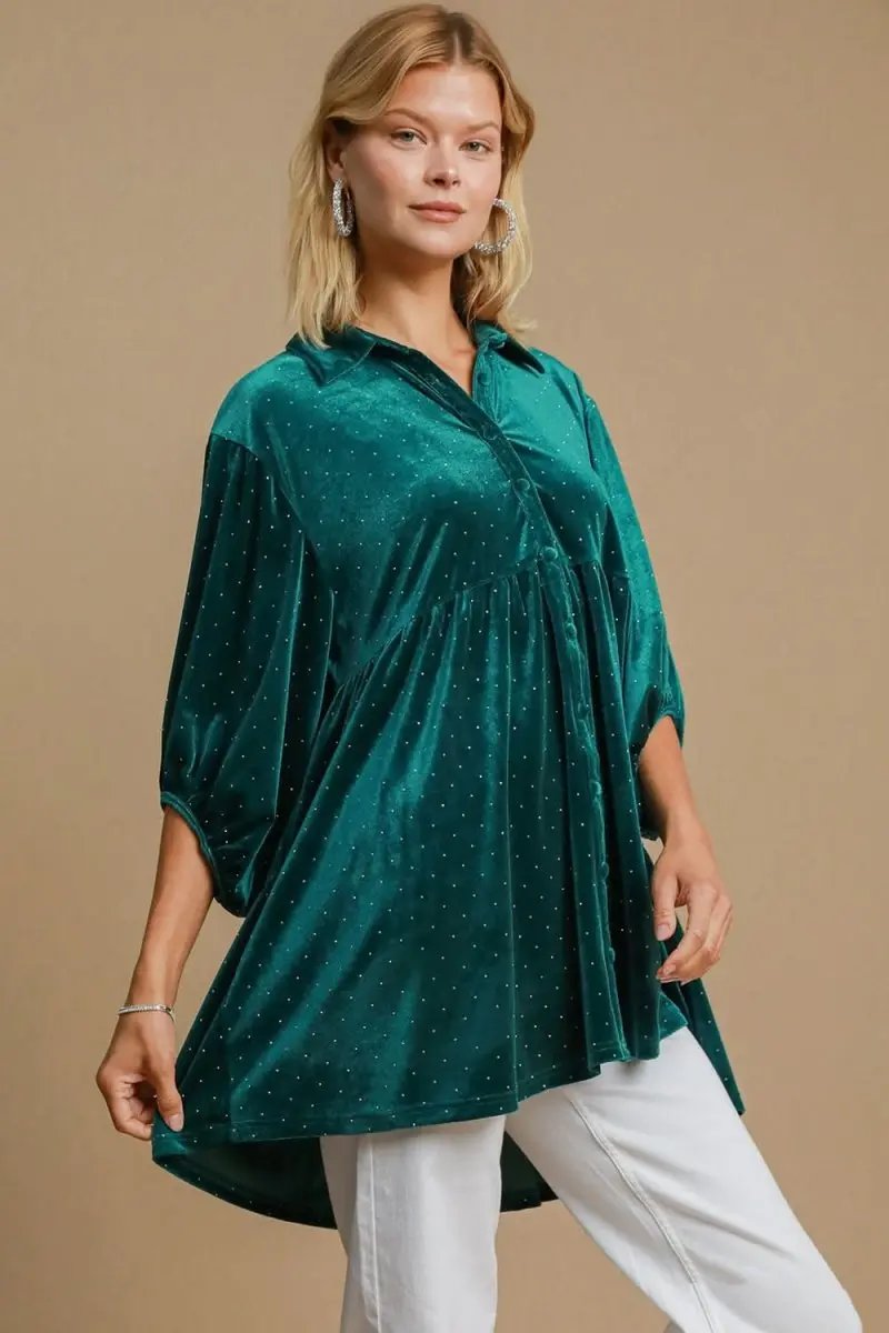 Shirts Trendsi Polka Dot Shirt Women's Casual Top USA Shipped Button-Up