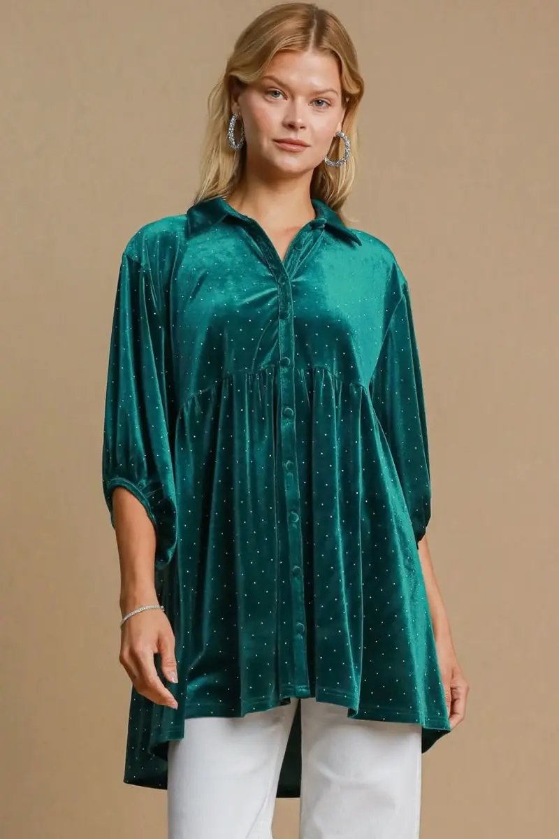 Shirts Trendsi Polka Dot Shirt Women's Casual Top USA Shipped Button-Up