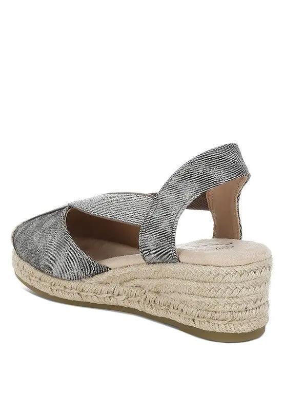 Shorts Rag Company Port Side Metallic Woven Espadrille Wedges for Summer Style
