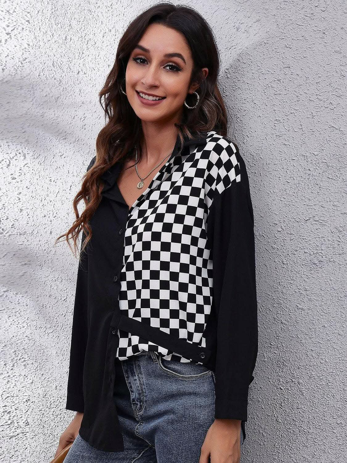 Accessories Trendsi just arrived - Chic graphic print blouse, collar