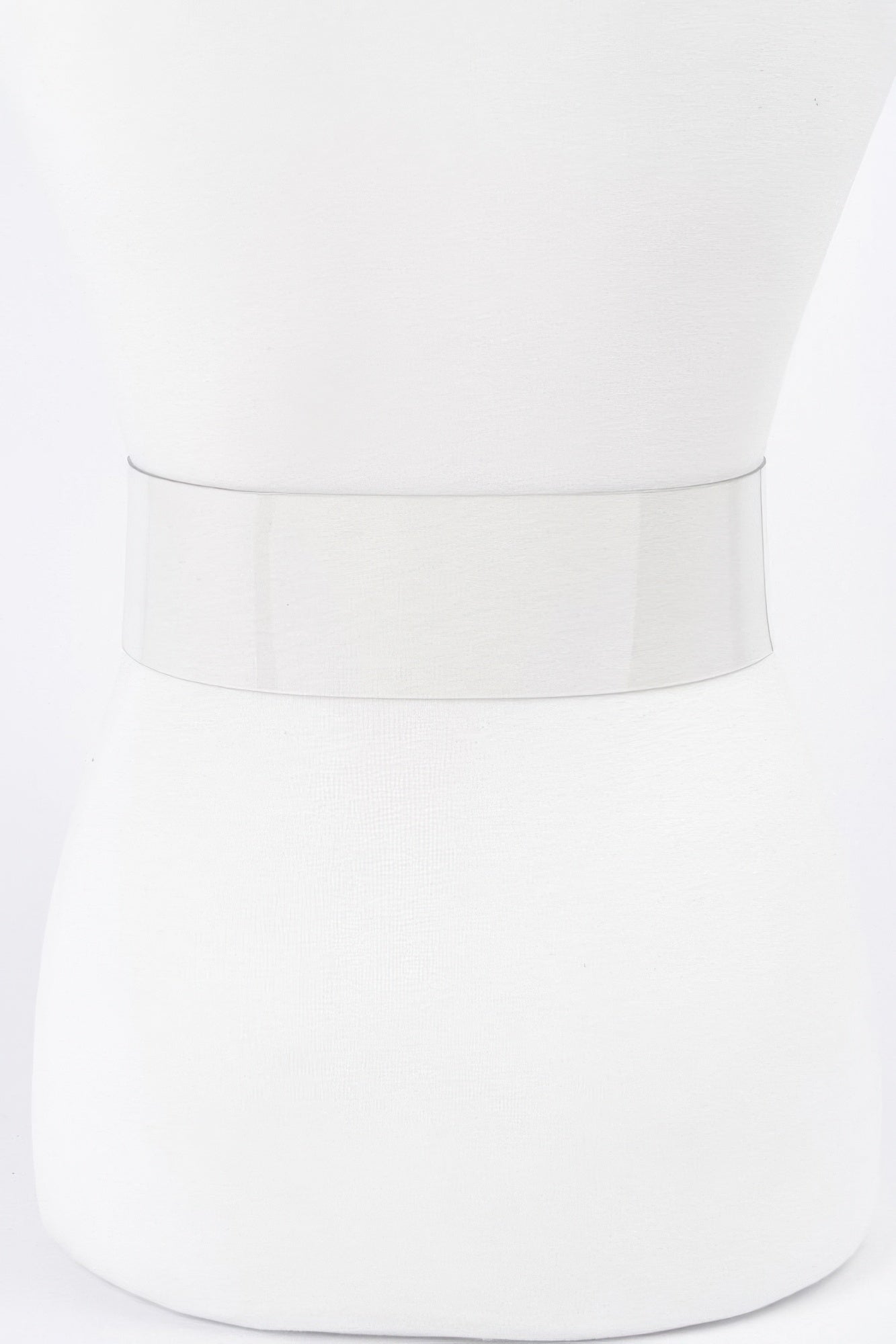 Rectangle Metal Buckle Clear Belt
