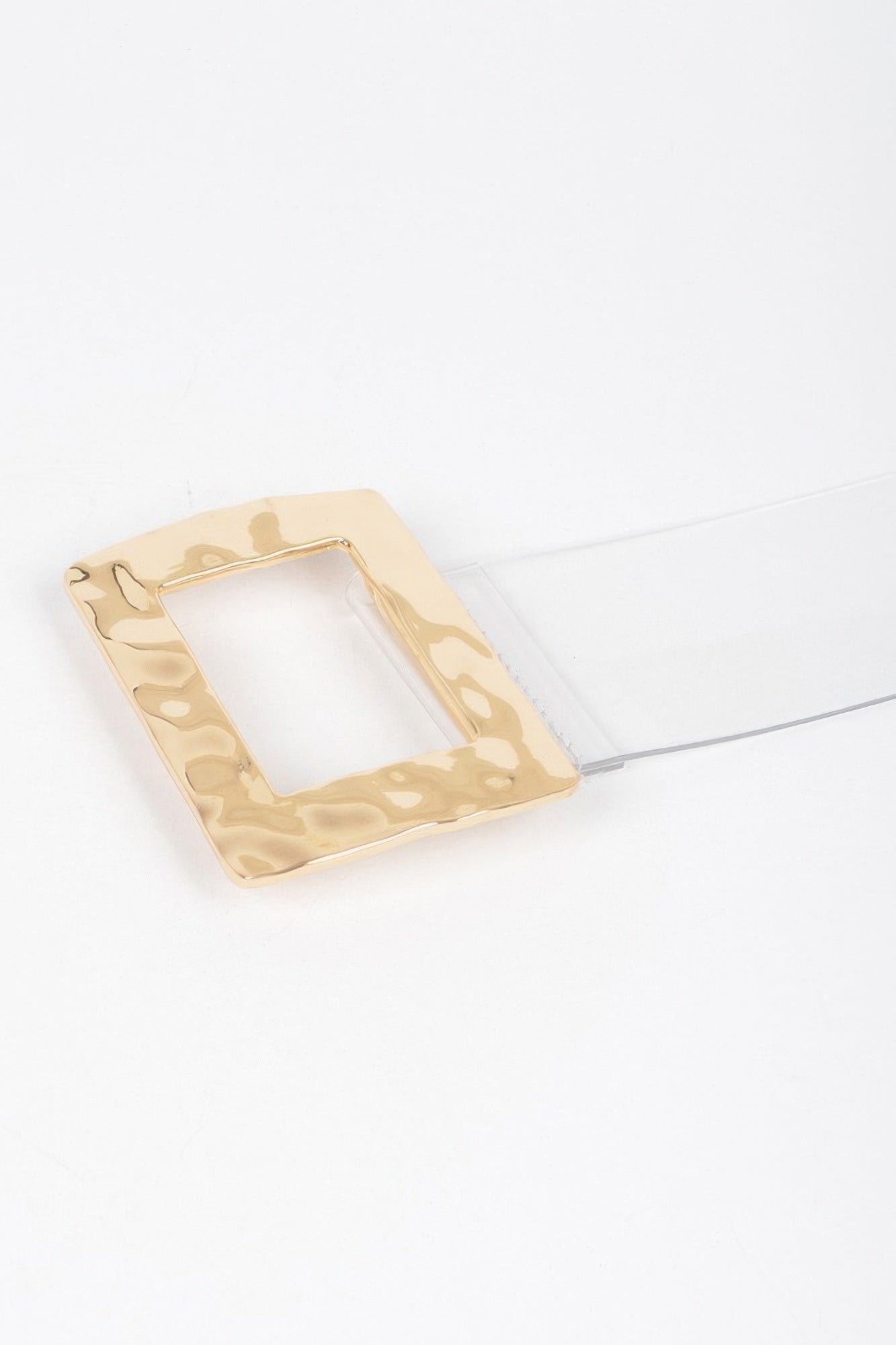Rectangle Metal Buckle Clear Belt