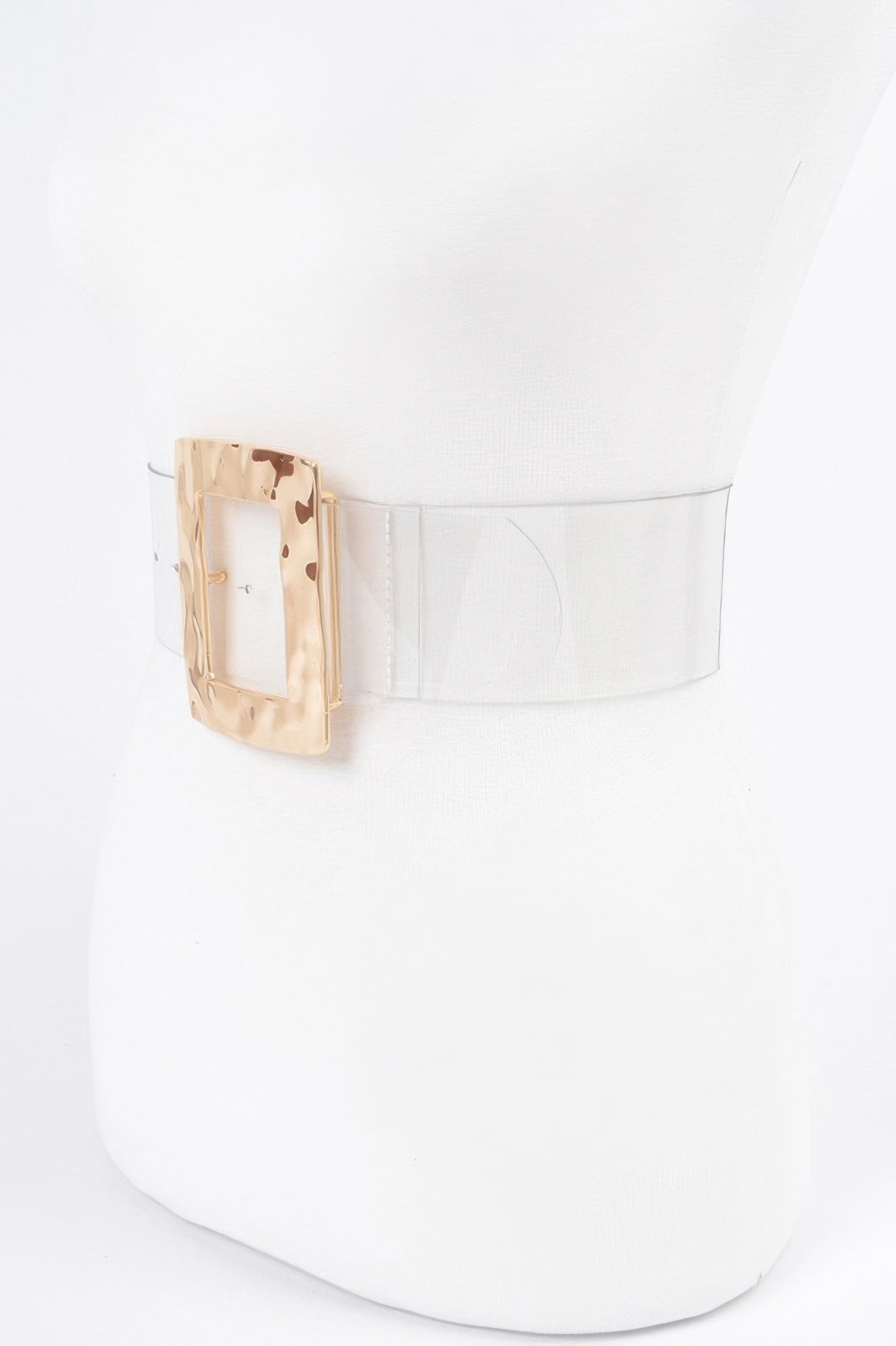 Rectangle Metal Buckle Plus Size Clear Belt