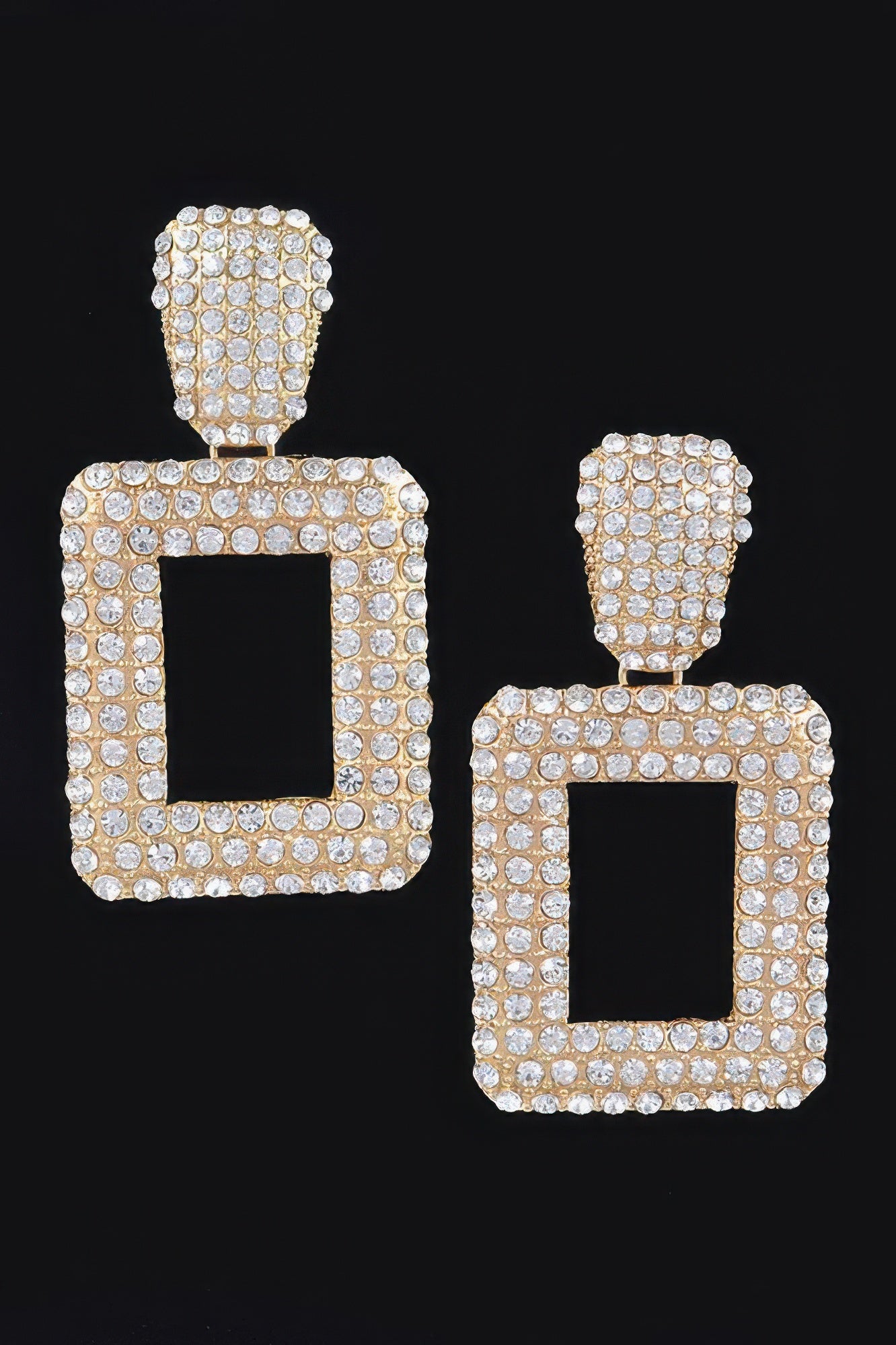 Rectangular Chain Drop Earrings