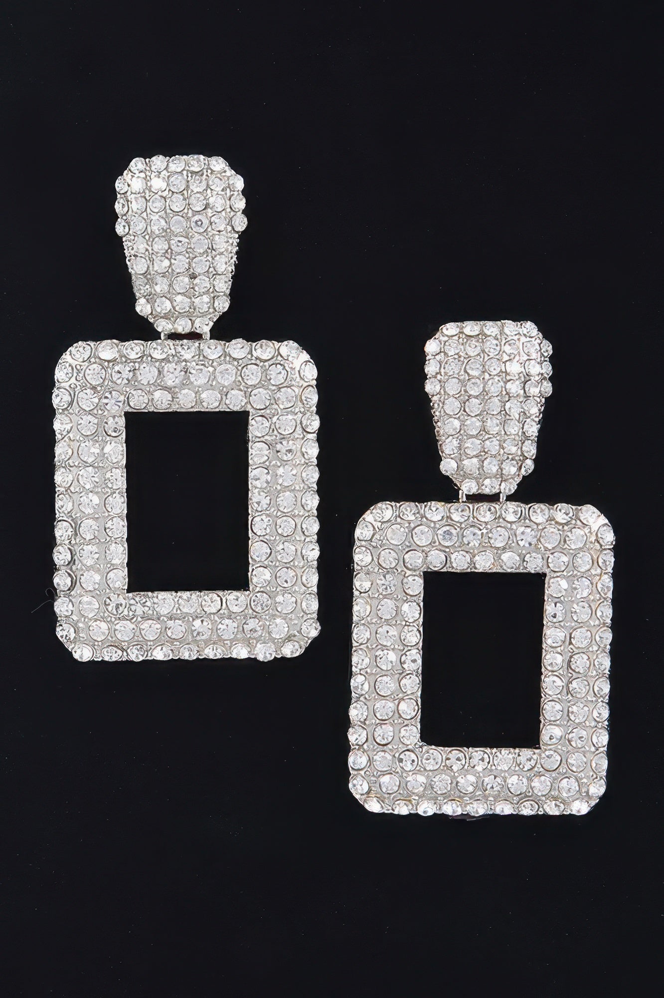 Rectangular Chain Drop Earrings